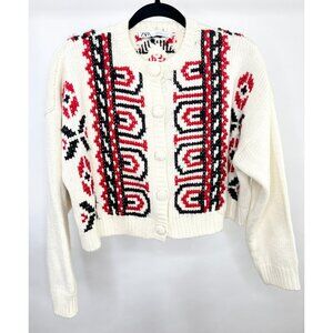 Zara Embroidered Knit Cardigan Sweater Multicolor Women's Size S